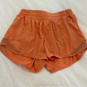 Hotty Hot LR 4” orange lululemon shorts